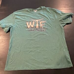 What the Fin Men's Green T-Shirt Size XXL
